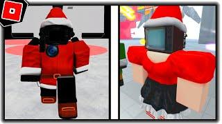 How to get SANTA CAMERAMAN, TVGIRL SANTA, and TVBOY ELF BADGES in TOILET ROLEPLAY - Roblox