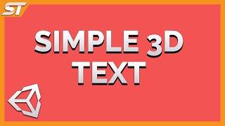 Simple 3D Text in Unity