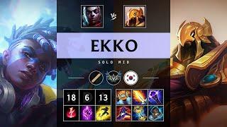 Ekko Mid vs Azir: Pentakill, Unstoppable - KR Challenger Patch 14.17