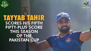 Tayyab Tahir scores his fifth fifty-plus score this season of the #PakistanCup | PCB | MA2L