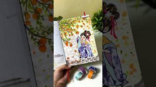 Washi tape illustration #illustration #washitape #scrapbooking #satisfying #ytshorts #artshorts #art