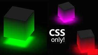 Ambient Light Box design | CSS 3D Glowing Cube Animation Effects design