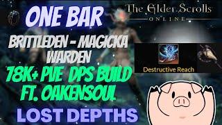 ESO One Bar Brittleden (Magicka Warden) 78k+ DPS PVE Build Ft. Oakensoul Ring Lost Depths DLC