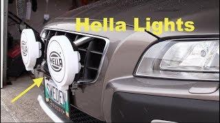 Hella 700FF Auxiliary lights installation on Volvo XC70.