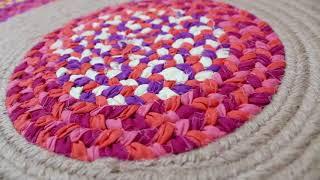 Braided Rugs Multi-colored Chindi Braided Jute Rug Reversible, Jute DIY Rug