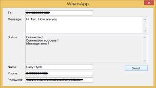 C# Application - How to Send free SMS with WhatsApp | FoxLearn