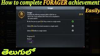 How to Complete Forager Achievement in BGMI Explained in telugu | Manhandling YT