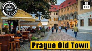 Walking Tour of Prague Old Town in rainy weather  Czech Republic 4k HDR ASMR