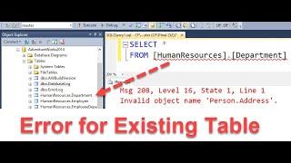 “INVALID OBJECT NAME” IN SSMS