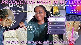 Productive College Week in My Life | studying, healthy habits, content creation, study tips, hobbies