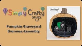 Pumpkin Graveyard Diorama Assembly - 3D Halloween SVG File