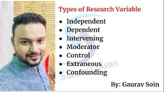 यह सुन के कभी नहीं भूलेंगे Types of Research Variable | Paper 1 | PhD | Gaurav Soin