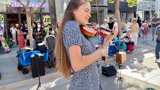 Crowd STOPS for AMAZING STREET PERFORMANCE | Sweet Home Alabama - Karolina Protsenko