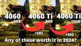 RTX 4060 vs 4060 Ti 8GB vs 4060 Ti 16GB in 2024!!! The Ultimate Comparison!!!