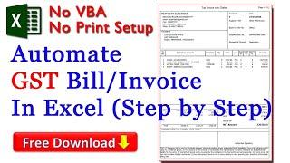 Automate GST Invoice In Excel using few easy formulas (Step by Step)