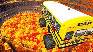 School Bus Jumps & Crashes EpicBeamNGDestruction -  BeamNG.Drive