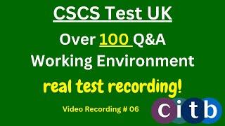 CSCS Card UK | CSCS Test 2023 | CSCS Test for Green Card | #cscscard | #06 #working #environment