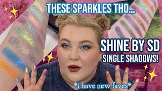 Swatching ALL my New Shine by SD Shadows *so many sparkles* | Lauren Mae Beauty