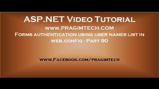 Forms authentication using user names list in web.config   Part 90