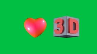 HEART 3D GREEN SCREEN EFFECTS VIDEO