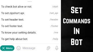 How to Set Commands in Telegram Bot