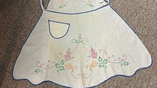 FUNCTIONAL ART |  EMBROIDERED VINTAGE APRON | UPCYCLE + CHAT 11/7/2024  #sewing #art #storytelling