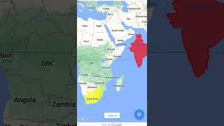 India vs South Africa size comparison #india #africa  #shorts #map #geography #mapping #comparison