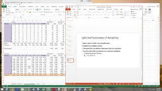 Split Halves Reliability