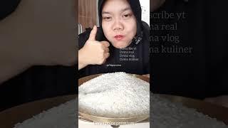 DYMA KULINER ASMR RAW RICE EATING Makan Beras Mentah #mukbang #shorts @dymavlog @Dymareal