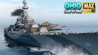 Battleship Ohio on map Land of Fire - World of Warships