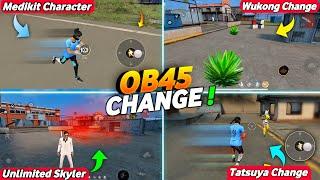 Change All Character Ability OB45 Upcoming Update  Free Fire Best Character Ability OB45 !