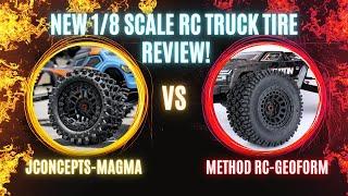 Behemoth NEW 1/8 Scale RC Truck Tire Review!  JConcepts-Magmas and Method RC-Geoforms!