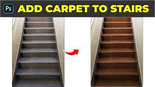 How to add carpet in stairs tread and riser - Photoshop Tutorial