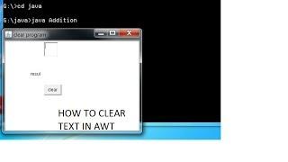 java program on awt close window and clear text