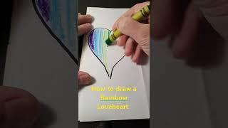 How to draw a Rainbow Loveheart  ️ #blackmarker #drawing #art #crayon