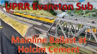 LAYOUT UPDATE - Mainline Ballast Applied at Holcim Cement / Devils Slide CP Large HO Scale Layout