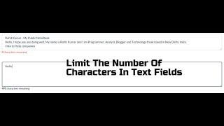 Limit number of characters allowed in form textarea /input field with counter