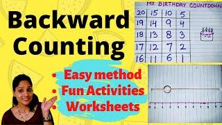 BACKWARD COUNTING सीखने के आसान तरीके | Activities to teach REVERSE COUNTING to kids| #ukgsyllabus