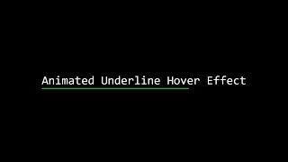 Animated Underline Hover Effect (HTML & CSS)