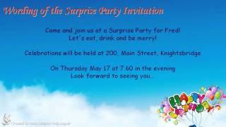 Surprise Party Invitation Wording