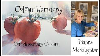 Loose Watercolour Painting Tutorial, Colour Harmony, Complementary Colours