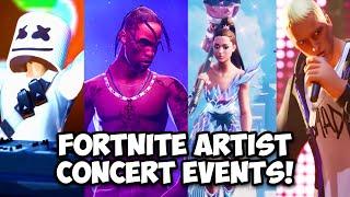 1 HOUR OF ALL FORTNITE ARTIST EVENTS! [UP TO EMINEM!]
