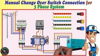 3 Phase Manual Change Over Switch Connection / Three Phase Manual Transfer Switch Wiring Diagram