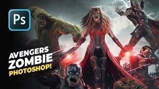 Photoshopping AVENGERS into ZOMBIES! | Halloween Special Marvel Zombies Photoshop Art