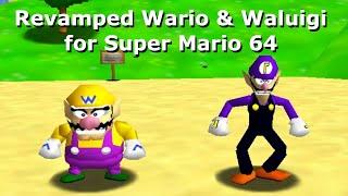 Revamped Wario and Waluigi for Super Mario 64 [Model Imports]