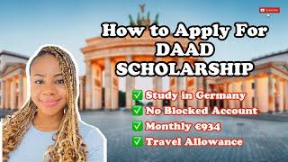 Fully Funded DAAD Scholarship in Germany | Study in Germany for FREE! | No Blocked Account