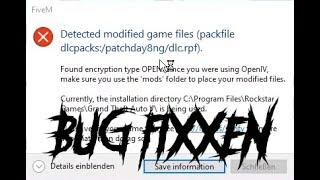 "Detected modified game files" FiveM Game Crash fix🩹    [FiveM/German]