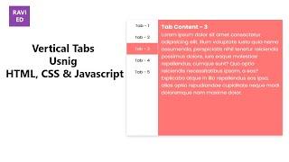 How to Create Simple Vertical Tabs using HTML, CSS & JavaScript
