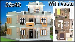 33x40 Low Cost 3D House Design | North Facing House | Modern Villa Design | Gopal Architecture