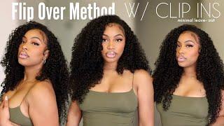 QUICK FLIP OVER METHOD USING CLIP INS: Minimal LeaveOut (Easy & Fast Using Only 10 pcs) | CURLSQUEEN